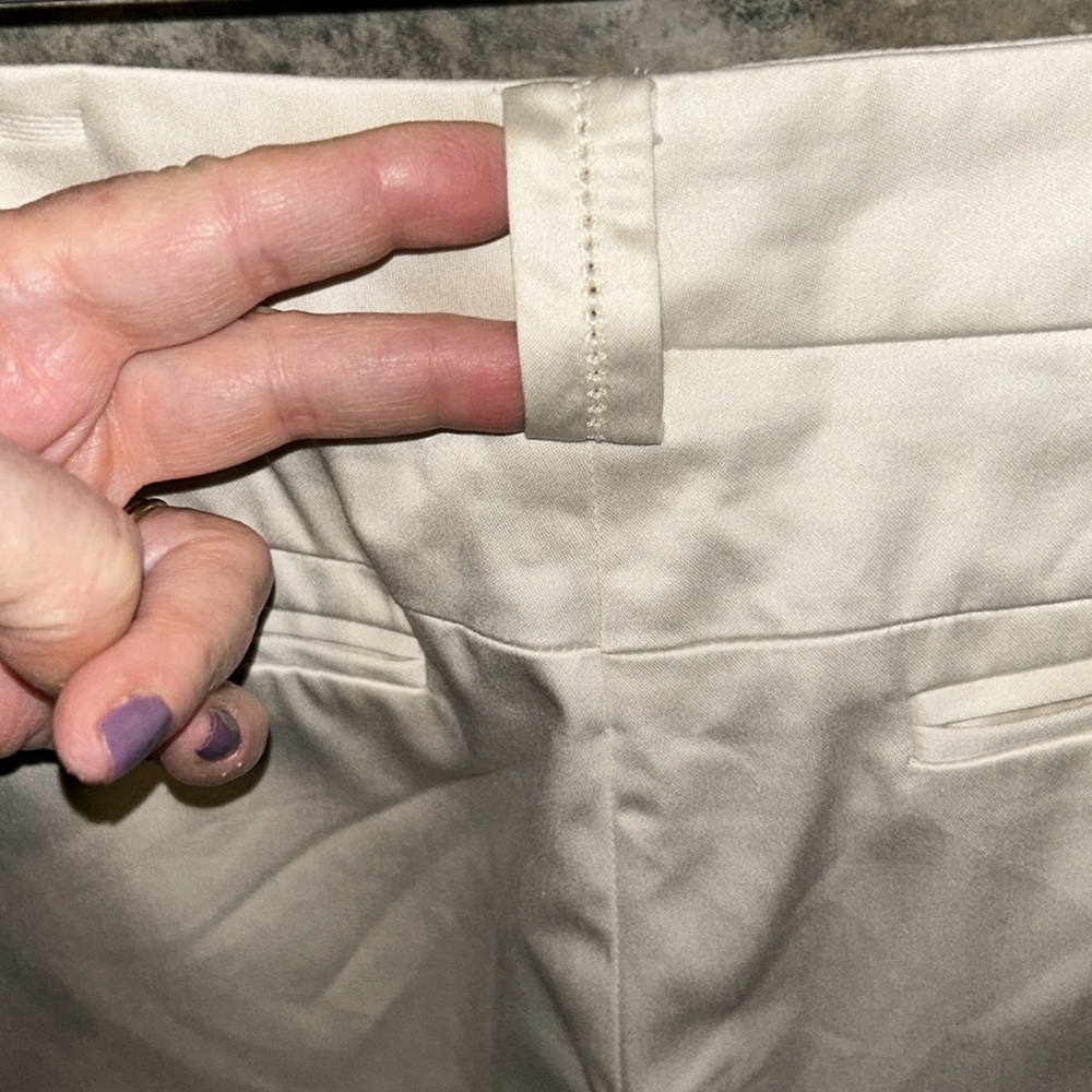 Bebe Size 8 Cream Colored Wide Leg Trousers Cotton & Spandex; Superior Quality - Picture 9 of 10